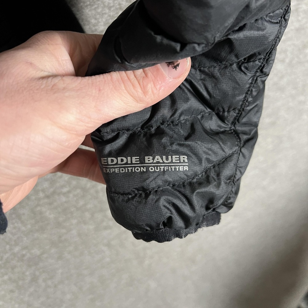 Eddie Bauer Jacket Womens Medium? Black Lightweight EB800 Puffer First‎ Ascent - Picture 2 of 9